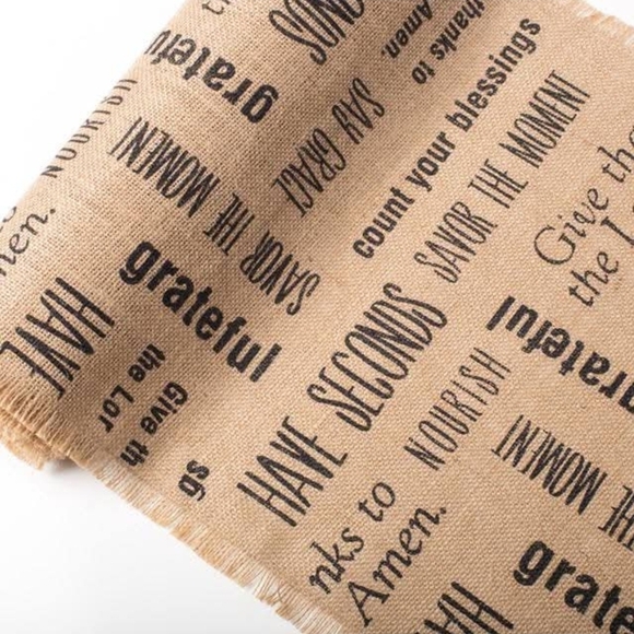 Mary & Martha NWT "Count Your Blessings" Jute Tablerunner 984 - Picture 2 of 4